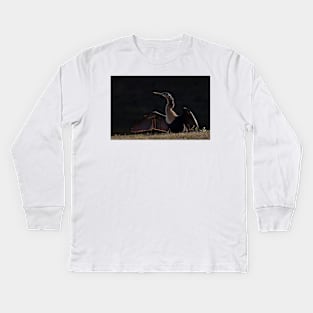 Bathing in the light - Anhinga Kids Long Sleeve T-Shirt